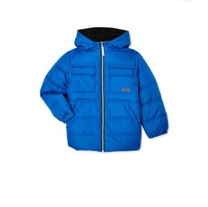 Brand new winter puffer with fleece lined hood size 5